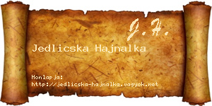 Jedlicska Hajnalka névjegykártya