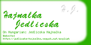 hajnalka jedlicska business card